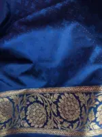 Navyblue Banarasi Silk Saree with Antique Zari Weaves - Image 5