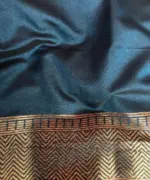Green Banarasi Silk Saree with Jaquard Gold Zari Weaves - Image 6