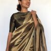 Metallic Gold Tissue Silk Saree with Jacquard Zari Border