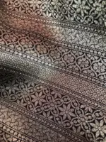 Pure Metallic Gold Tissue Silk Saree with Jacquard Zari Border - Image 7