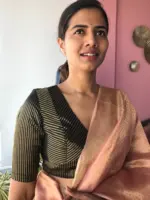 Gold Black Chanderi Silk Blouse - Image 3
