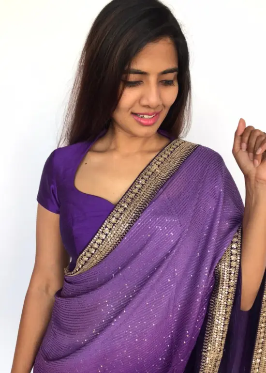 Purple Raw Silk Blouse