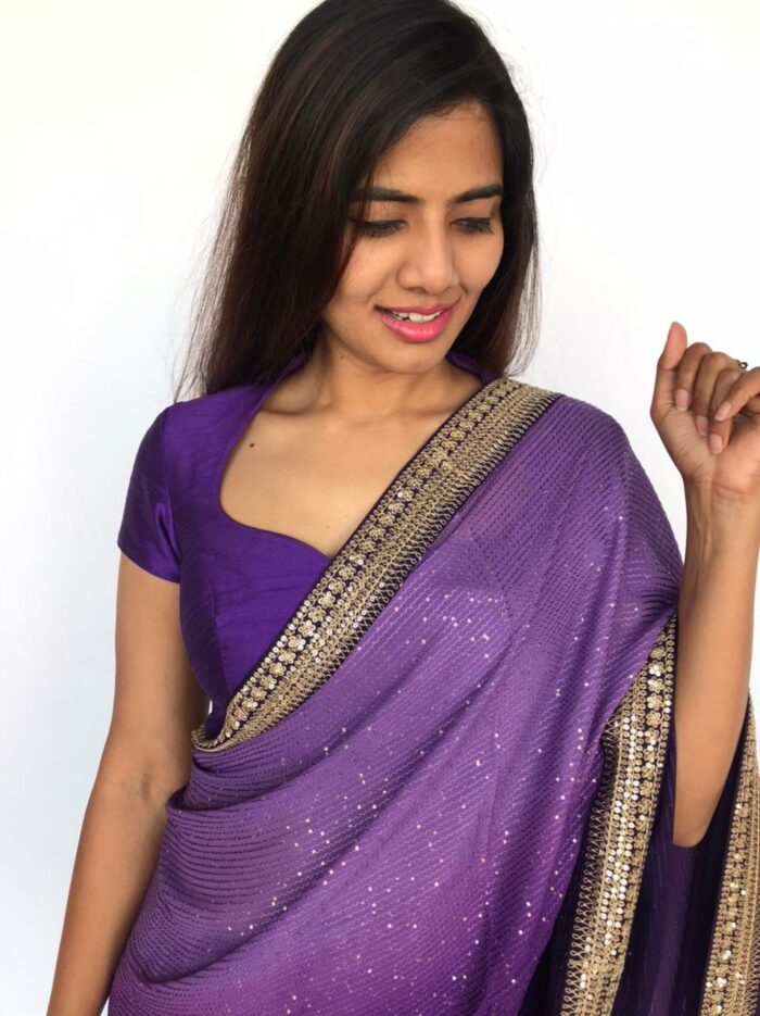 Purple Raw Silk Blouse