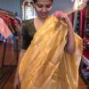 Yellow Tissue Silk Saree with Gold Zari Edging