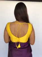 Haldi Yellow Raw Silk Blouse - Image 2
