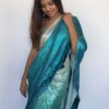 Ombre Blue Georgette Sequin Saree