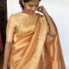 Pure Peach Tissue Silk Saree with Tanchui Weaves