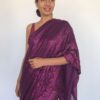 Magenta Sequin Georgette Saree