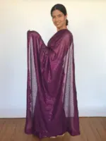 Magenta Sequin Georgette Saree - Image 2