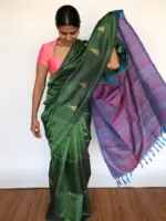 Bottle Green Chinnalapattu Saree - Image 4