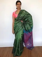 Bottle Green Chinnalapattu Saree - Image 3