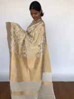 Ivory Banarasi Georgette Saree with Floral Weaves - Image 2