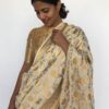Ivory Banarasi Georgette Saree with Floral Weaves