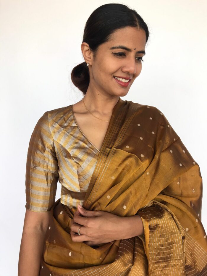 Gold Chanderi Silk Blouse