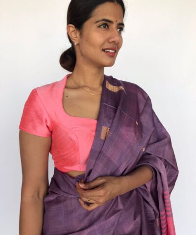 Carrot Pink Cap Sleeve Blouse