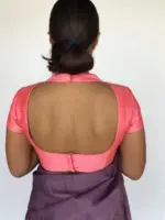 Carrot Pink Pot Neck Blouse - Image 2