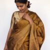 Mustard Kanjeevaram Silver Zari Silk Saree