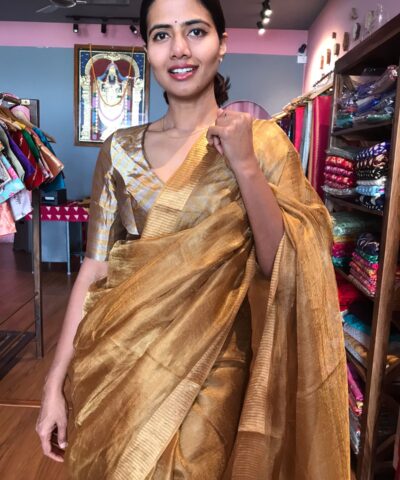 Metallic Gold Tissue Silk Saree
