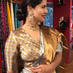 Gold Chanderi Silk Blouse