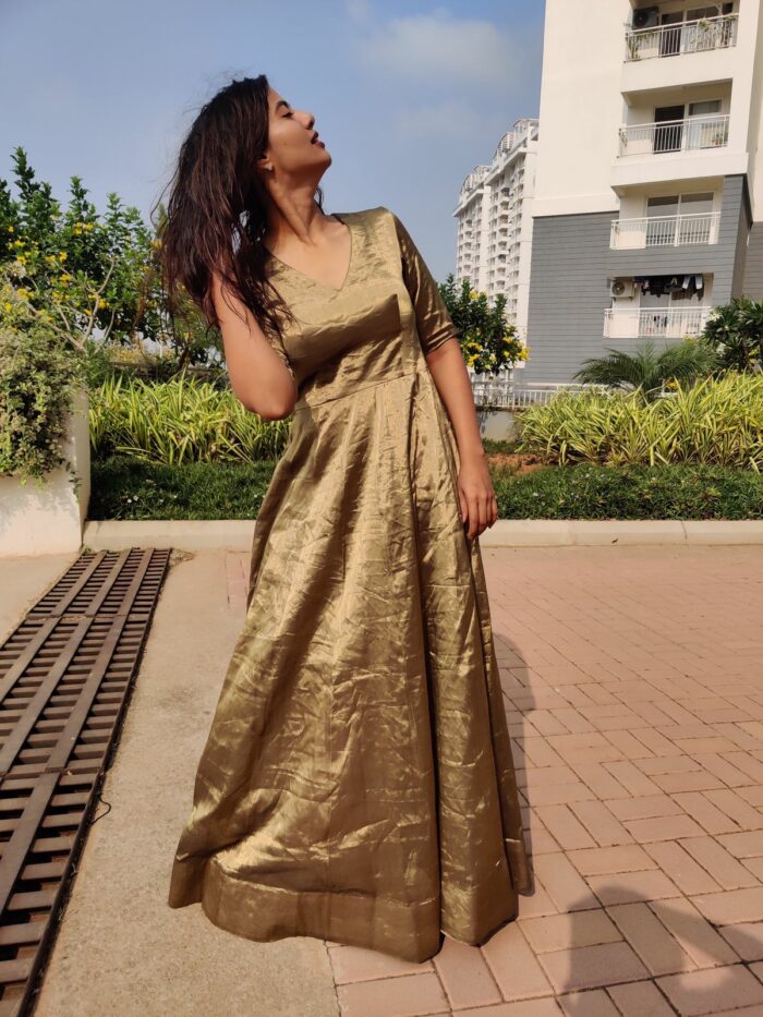 Metallic Gold Ethnic Dress