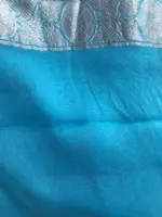 Black Chiffon Saree with Silver Zari Kadwa Motifs - Image 7