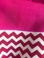 Block Printed Hot Pink Pure Silk Saree - Image 6
