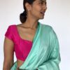 Hot Pink Raw Silk Blouse