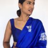 Royal Blue Raw Silk Blouse