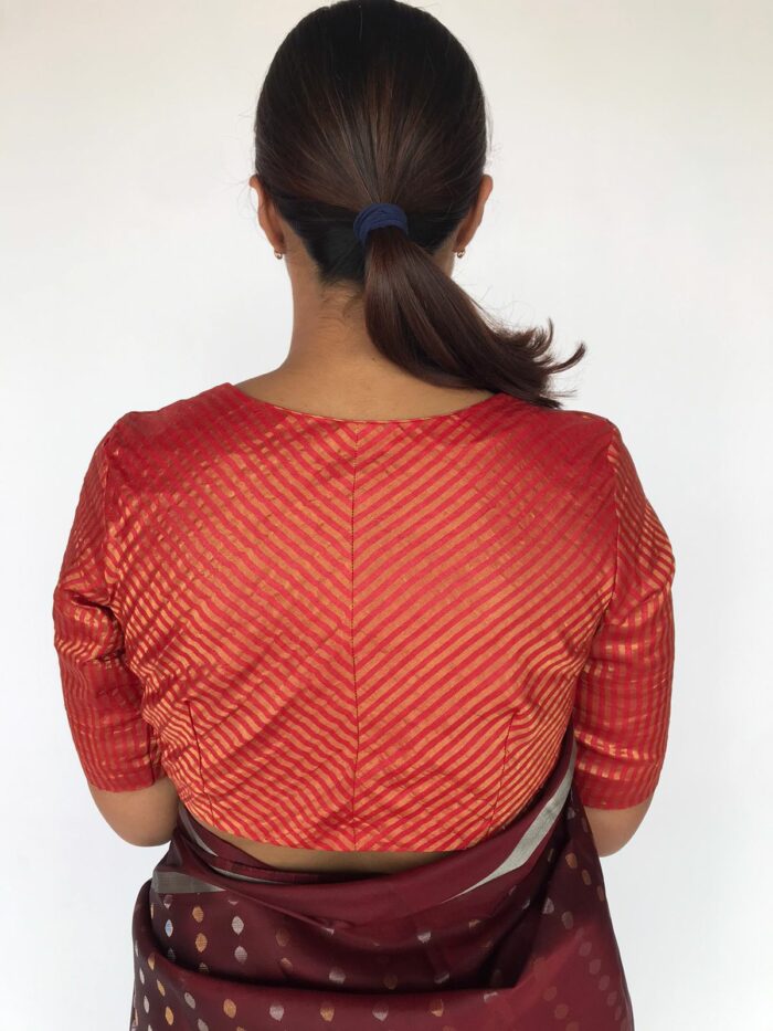 Red Pure Tussar Silk Blouse
