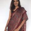 Maroon Pure Modal Silk Saree with Ajrakh Hand Block Prints