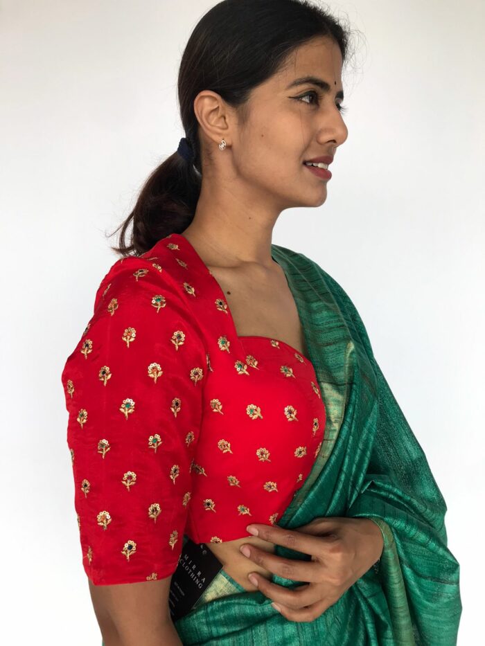 Scarlet Red Chinnon Silk Blouse
