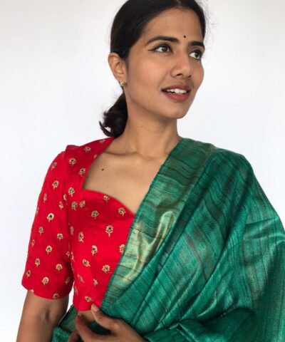 Scarlet Red Chinnon Silk Blouse