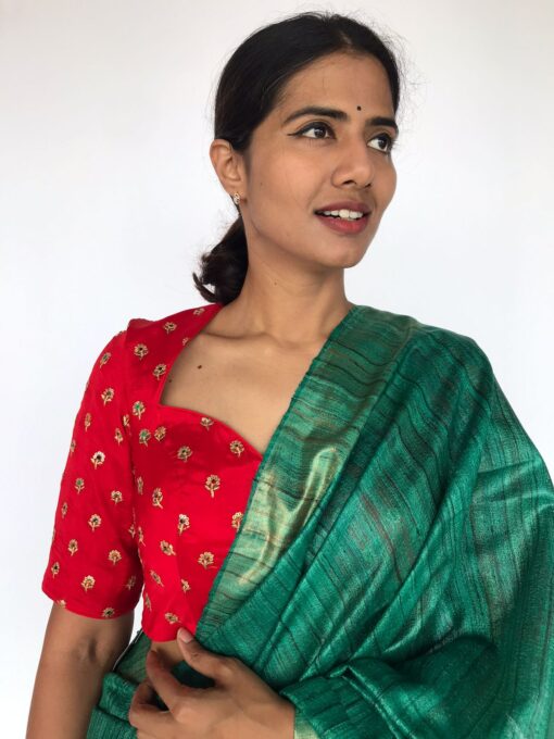 Scarlet Red Chinnon Silk Blouse