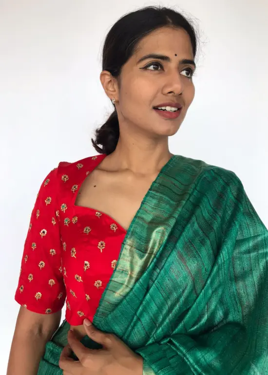 Scarlet Red Chinnon Silk Blouse