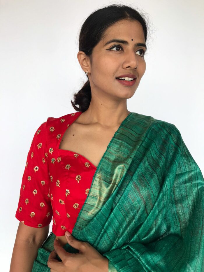 Scarlet Red Chinnon Silk Blouse