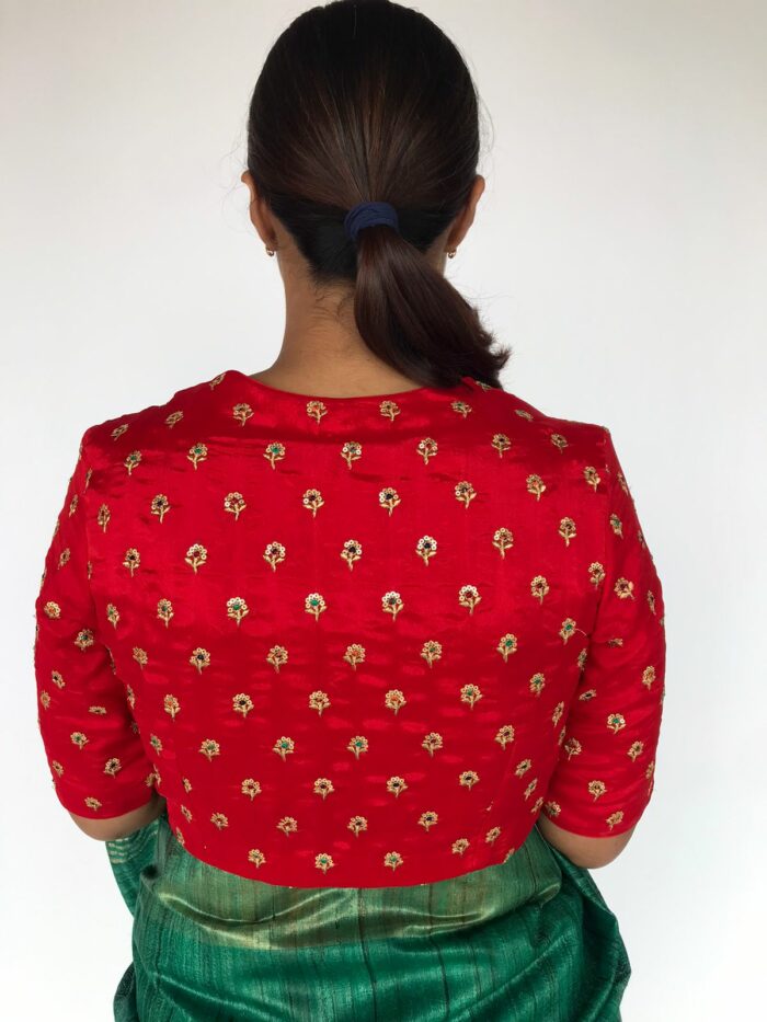 Scarlet Red Chinnon Silk Blouse
