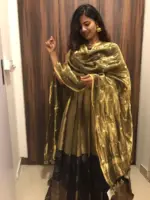 Metallic Gold Tissue Silk Dupatta