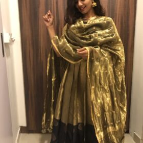 Metallic Gold Tissue Silk Dupatta