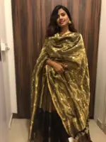 Metallic Gold Tissue Silk Dupatta - Image 2
