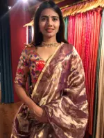 Purple Silk Georgette Lehenga highlighted with Zari Weaves