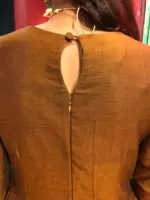 Mustard Cotton Ethnic Dress highlighted with Kanchi Silk Border - Image 5
