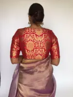 Red Banarasi Brocade Silk Blouse - Image 2