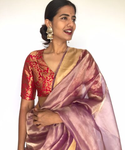 Red Banarasi Brocade Silk Blouse