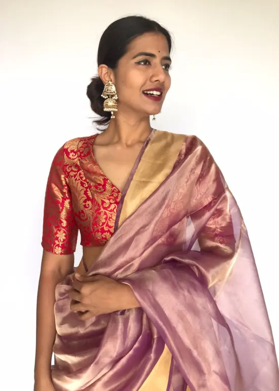 Red Banarasi Brocade Silk Blouse