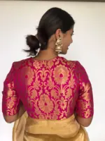 Rani Pink Banarasi Brocade Silk Blouse - Image 2