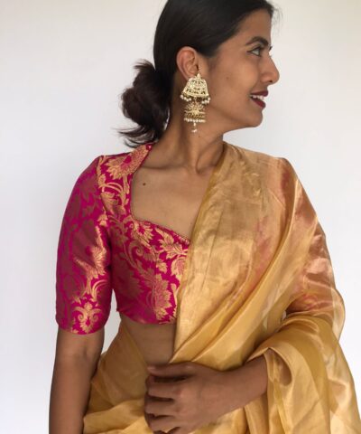 Rani Pink Banarasi Brocade Silk Blouse