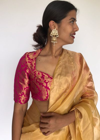 Rani Pink Banarasi Brocade Silk Blouse