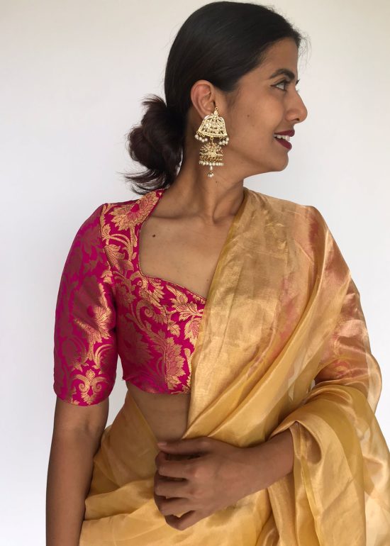 Rani Pink Banarasi Brocade Silk Blouse