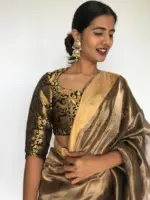 Black Banarasi Brocade Silk Blouse
