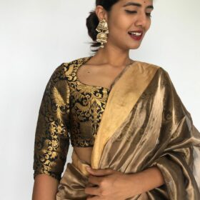 Black Banarasi Brocade Silk Blouse